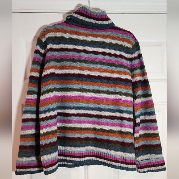 Seasalt Cornwell Braque Wool Colorful Striped Heavyweight Turtleneck Sweater L - Picture 5 of 5